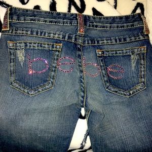 Bebe Pink Rhinestones Jeans 👖